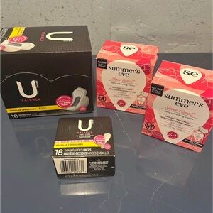 Feminine care pads, liners and refreshing cloths bundle